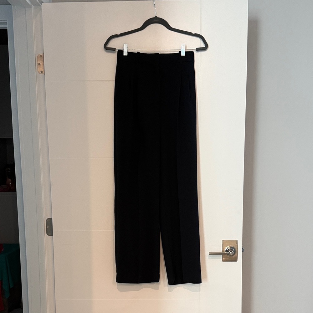 Aritzia always effortless pants. Short. Classic High-Waist Black Dress Pants.